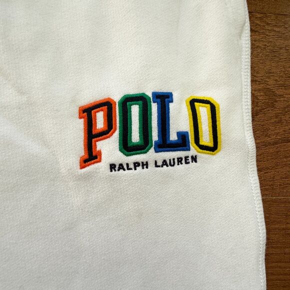 Polo Ralph Lauren Mens Fleece Shorts White 1992 Stadium Size Large NWOT - Picture 2 of 11